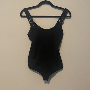 Black Bodysuit Buckle Straps